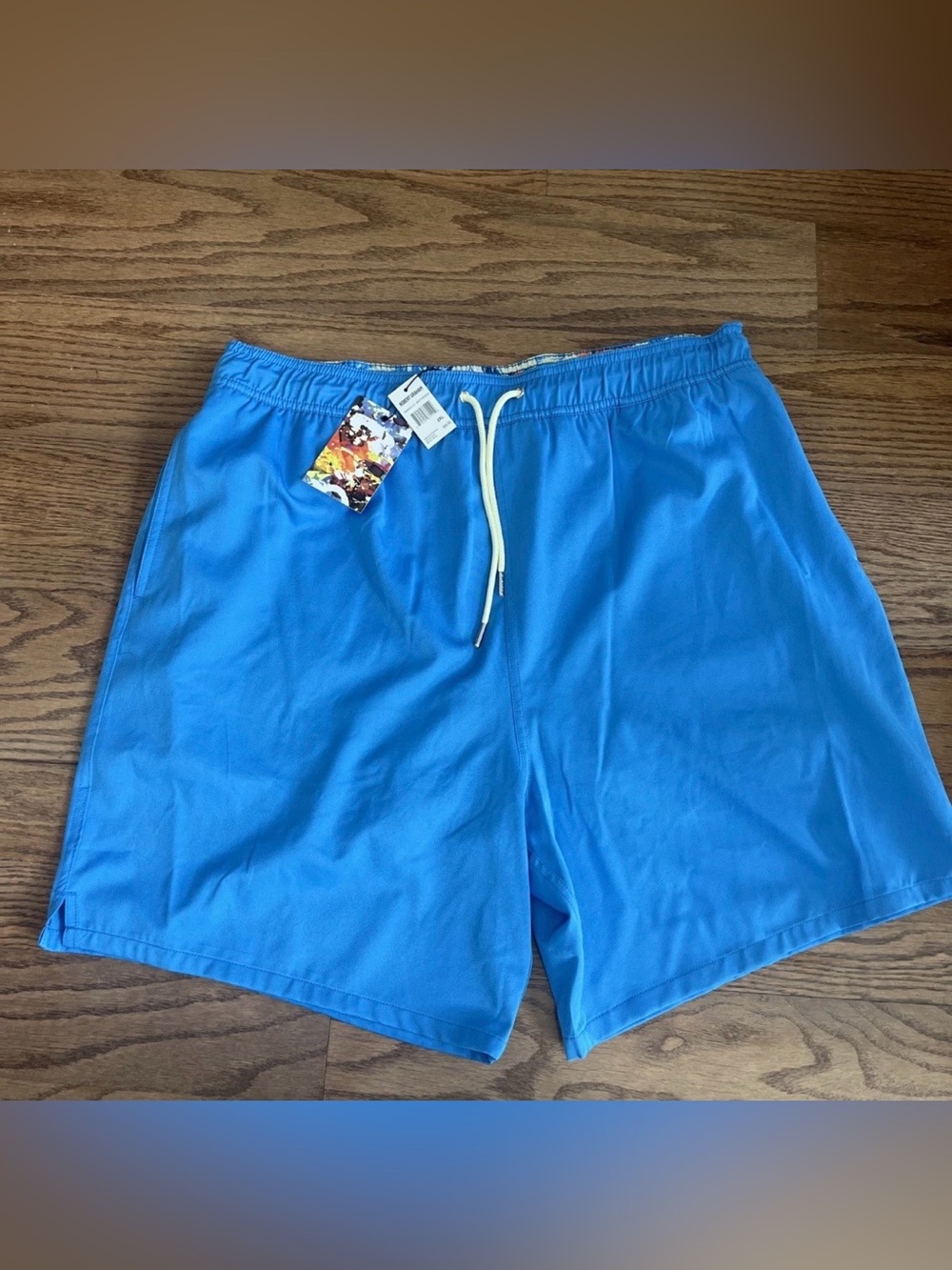 NWT Robert Graham Men's Blue Mediterranean Swim Trunks  2XL